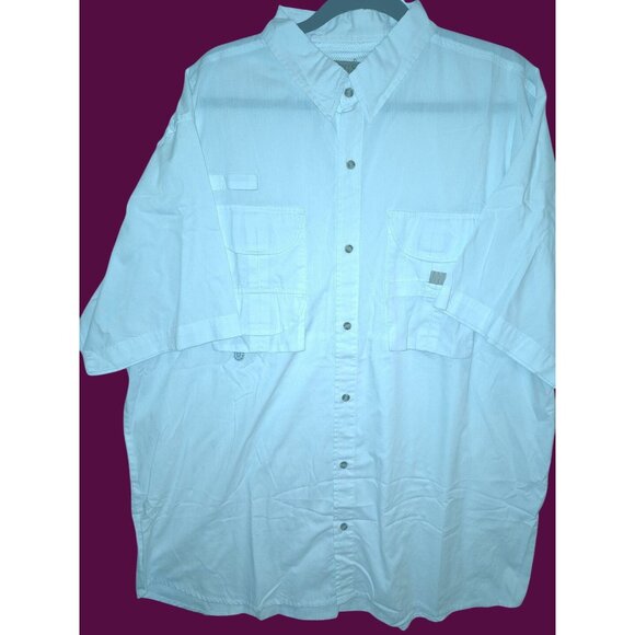 Big Sky Outfitters Mens White Short Sleeve Button-Up Fishing Shirt Size XXL - Picture 1 of 6